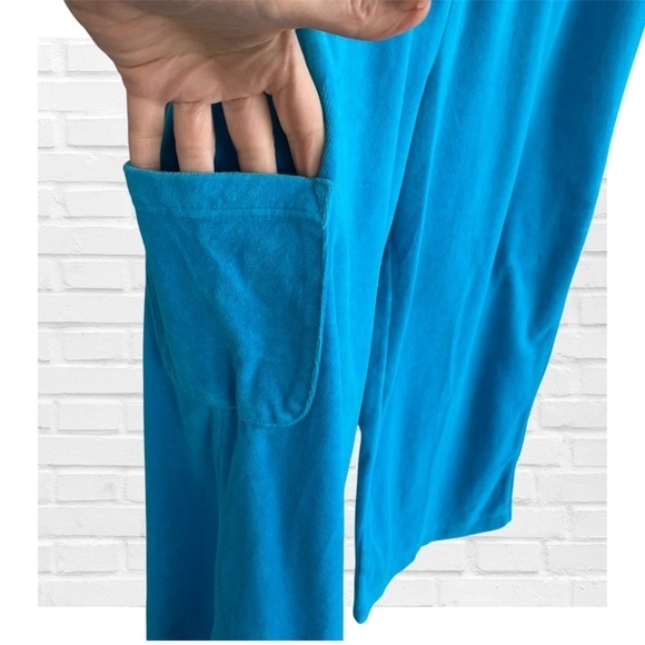 Vintage Xhilaration Velour Rainbow Elastic Blue Cropped Cargo Pajama Bottoms L - Picture 3 of 8